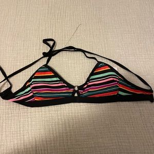 Multicolored striped bikini top